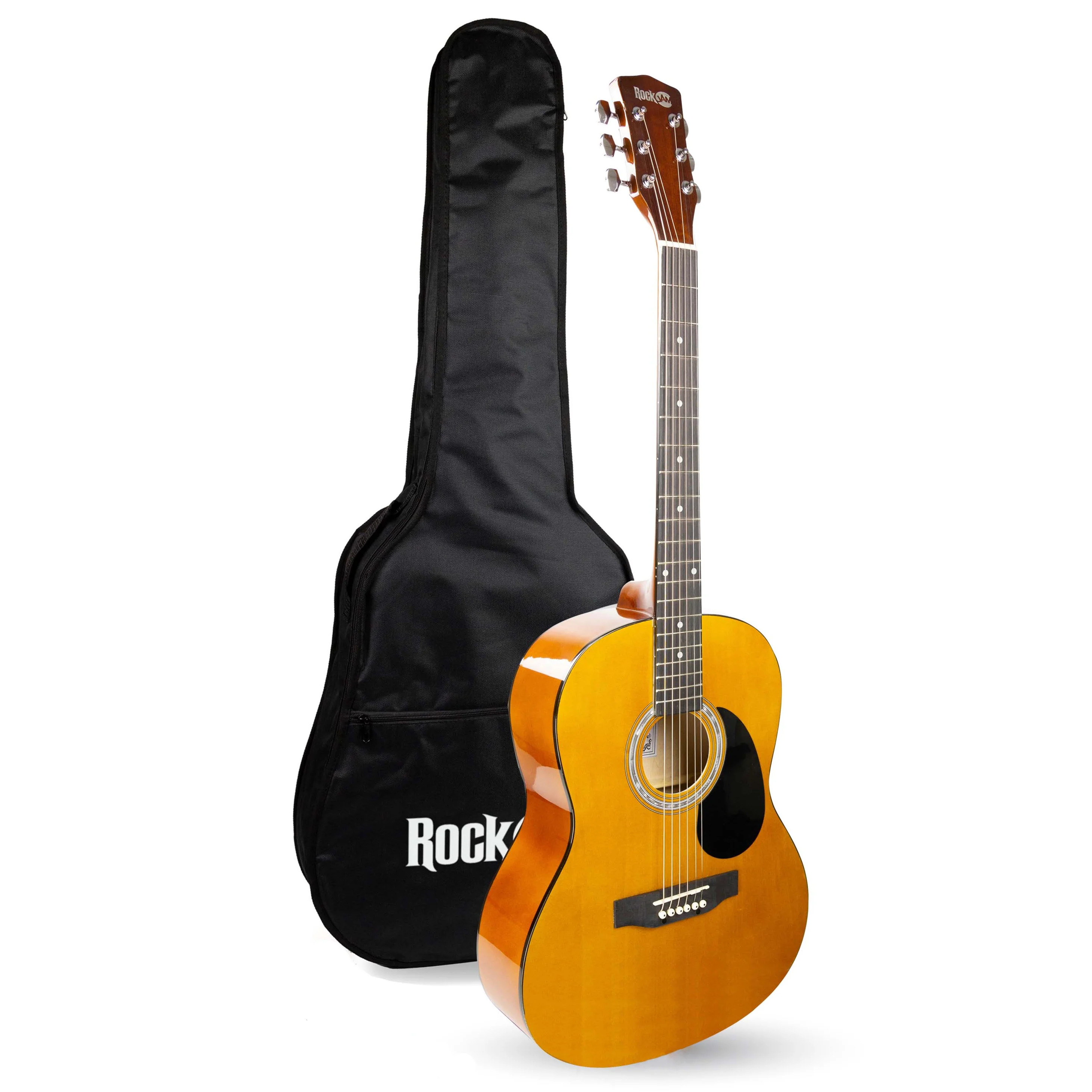 RockJam Natural Dreadnought Acoustic Guitar with Guitar Bag - Walmart.com | Walmart (US)