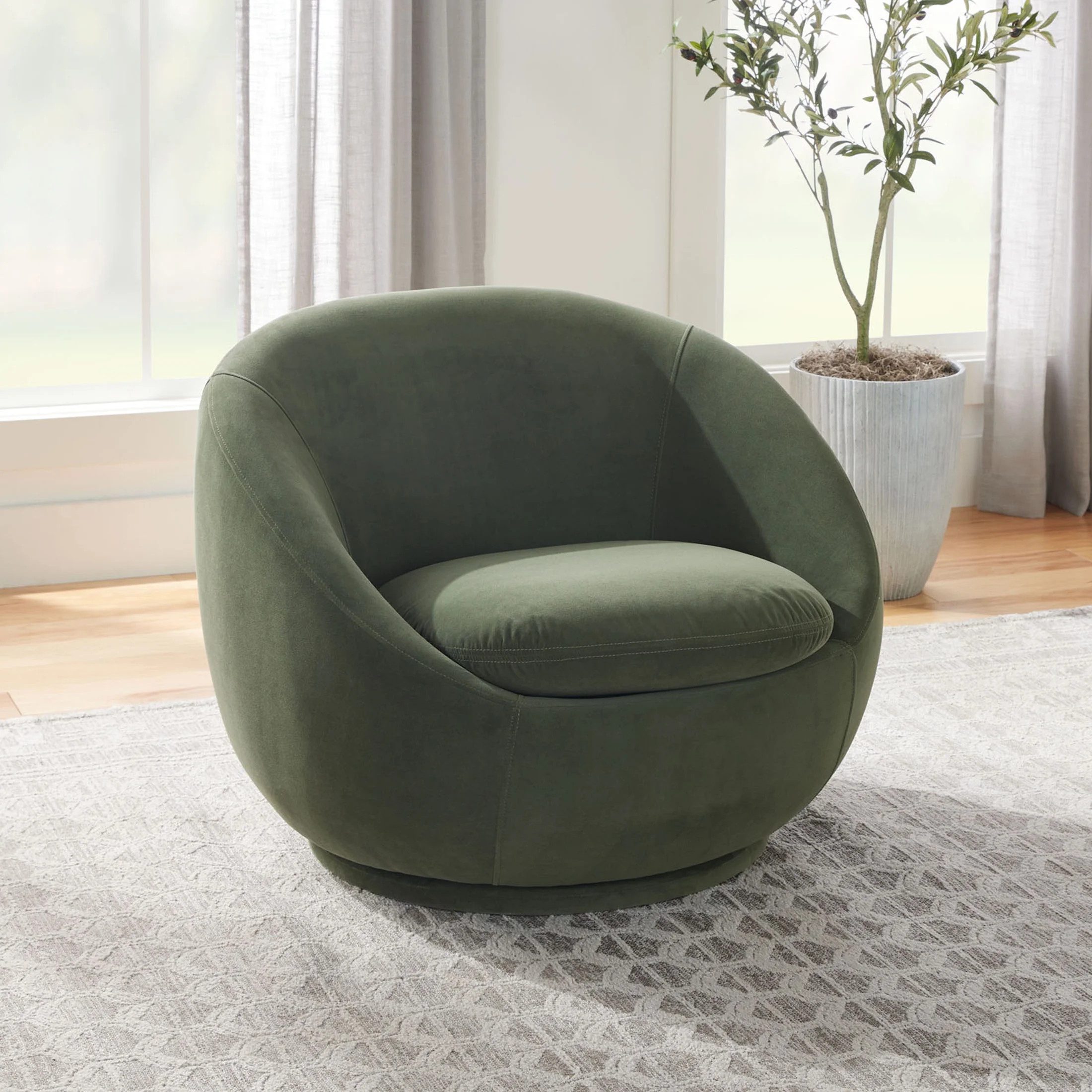 Better Homes and Gardens Mira Swivel Chair, Olive - Walmart.com | Walmart (US)