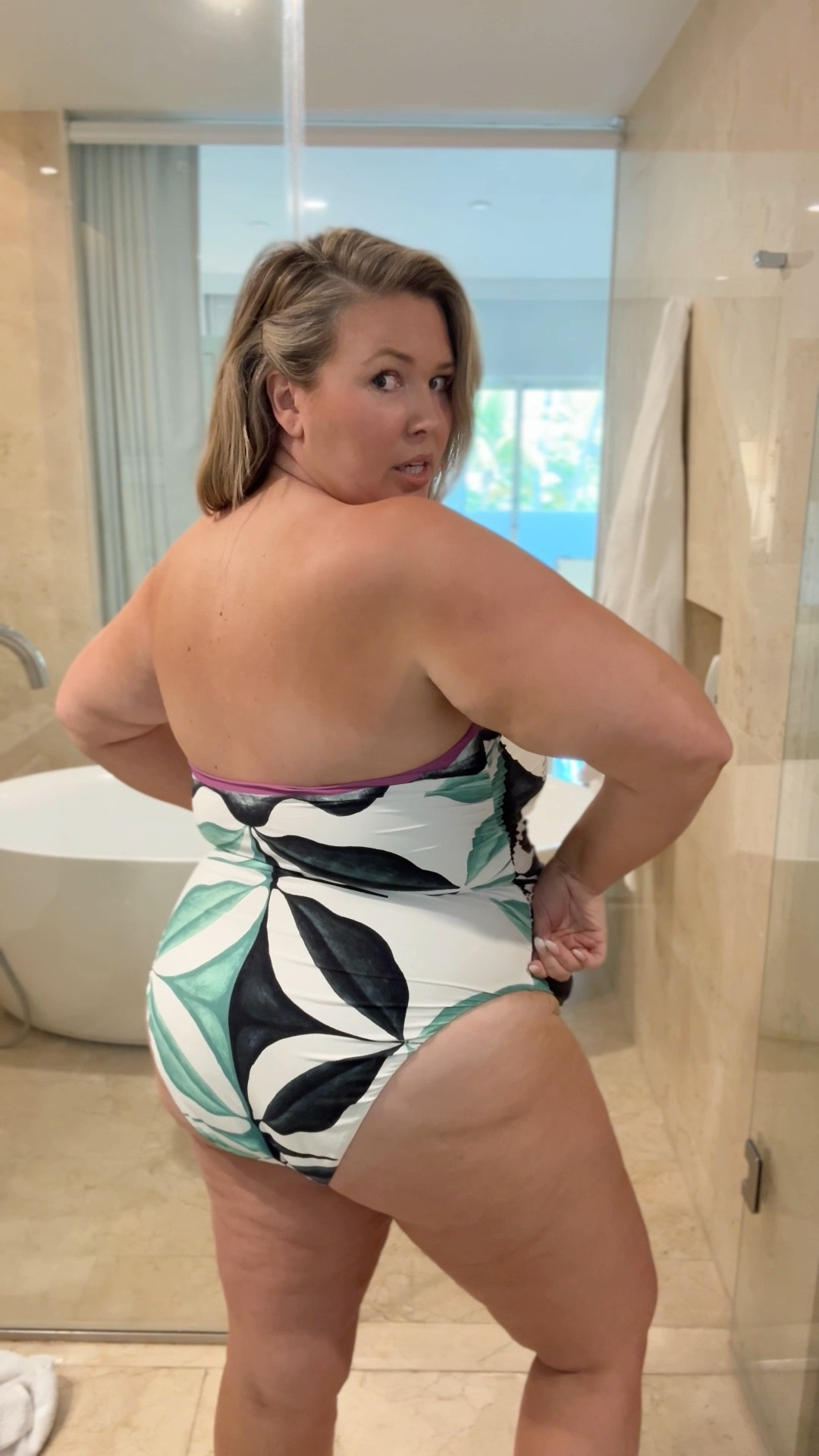 LOVE the swimsuit I’m wearing today!!! Got it in my regular size 2X, I’m wearing it without straps but you can leave them on if you want! The fit is AMAZING even as a high waisted plus size girlie with an apron belly! I am so impressed! Get your regular size! 

#LTKPlusSize #LTKMidsize #LTKSwim