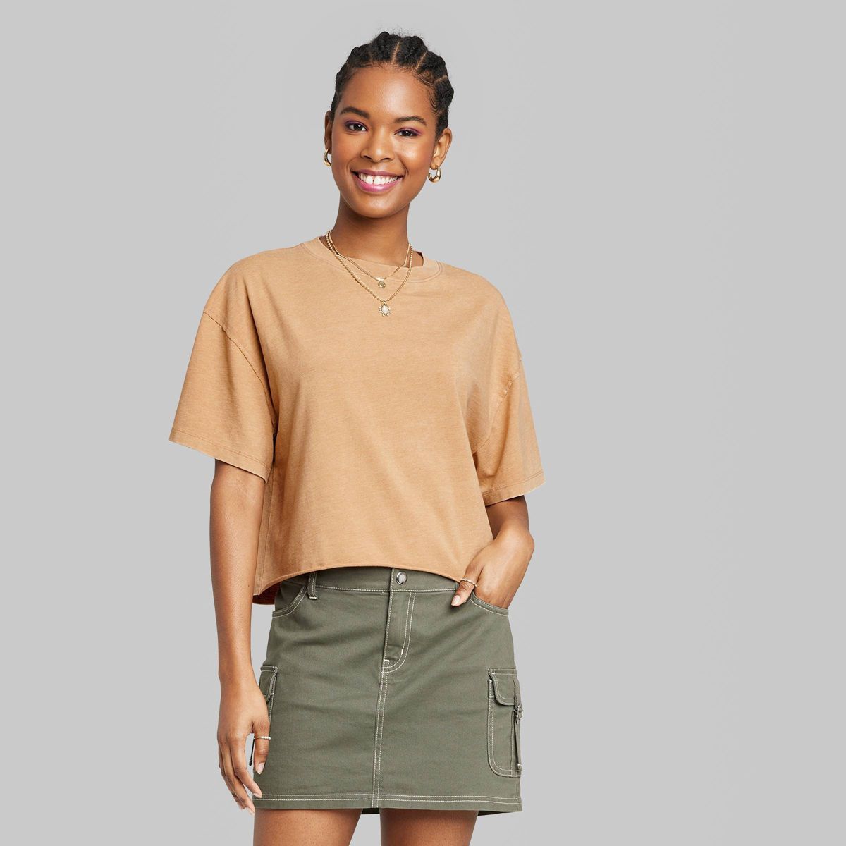 Women's Short Sleeve Relaxed Fit Cropped T-Shirt - Wild Fable™ | Target