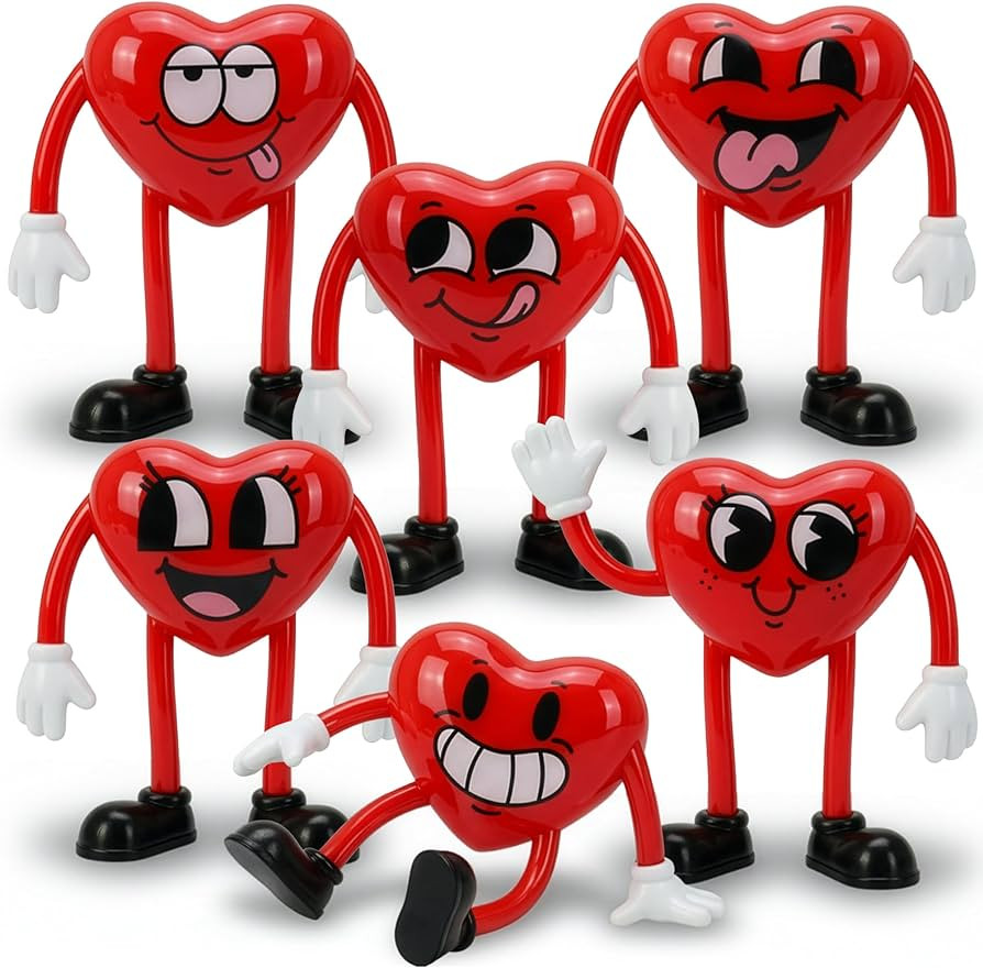 ArtCreativity Heart Bendables - 12 Pack - Bendable Valentine Toys for Kids - Valentine Gift Party... | Amazon (US)