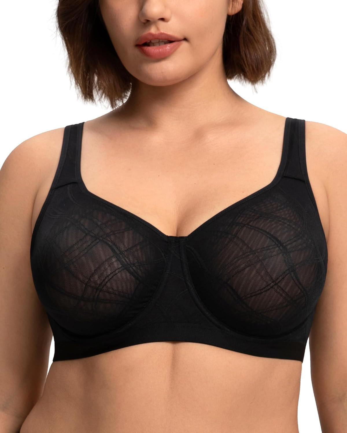HSIA Minimizer Bras for Women Full Coverage Unlined Plus Size Jacquard Bra | Amazon (US)