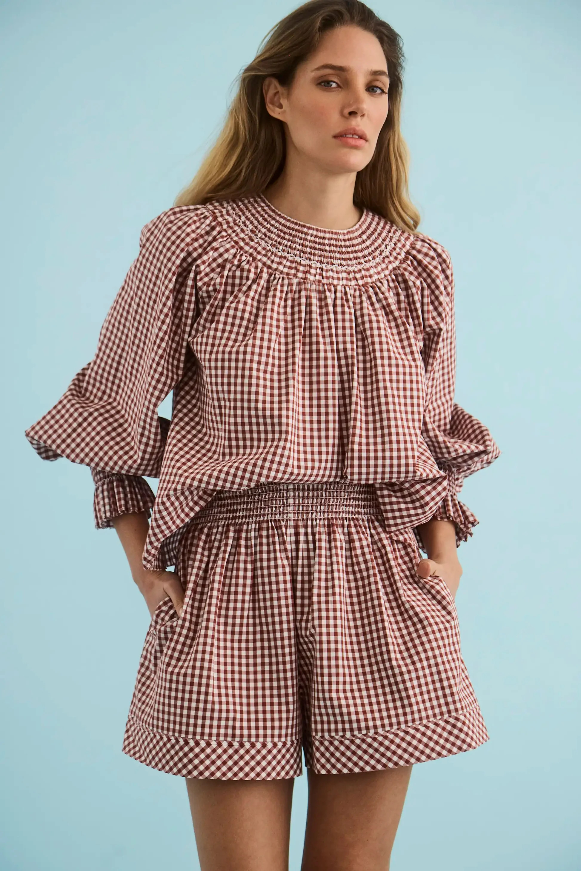 Hayes Top | Red Gingham Puff Sleeve Top | Hunter Bell | Hunter Bell