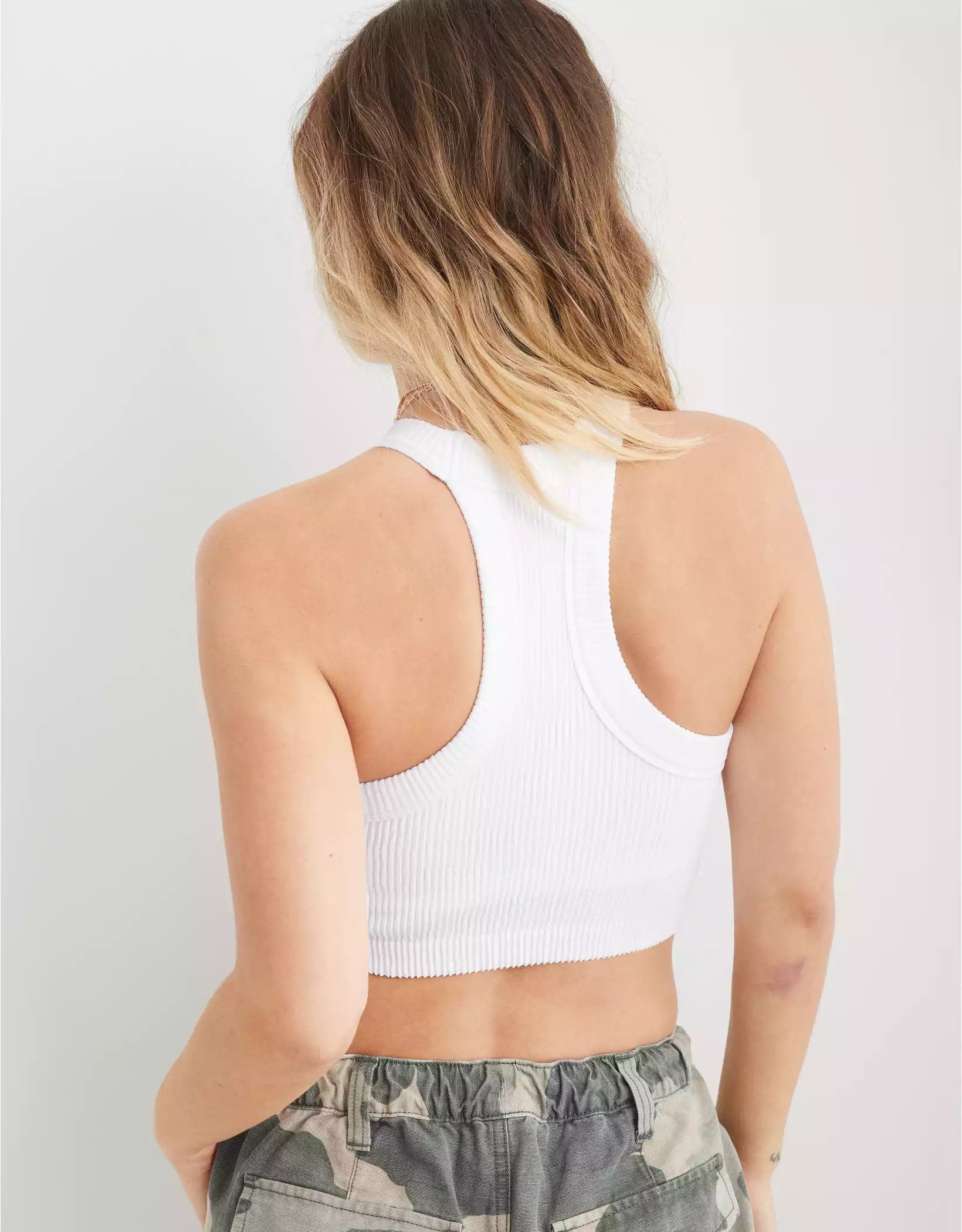 Aerie Seamless High Neck Longline Bralette | American Eagle Outfitters (US & CA)