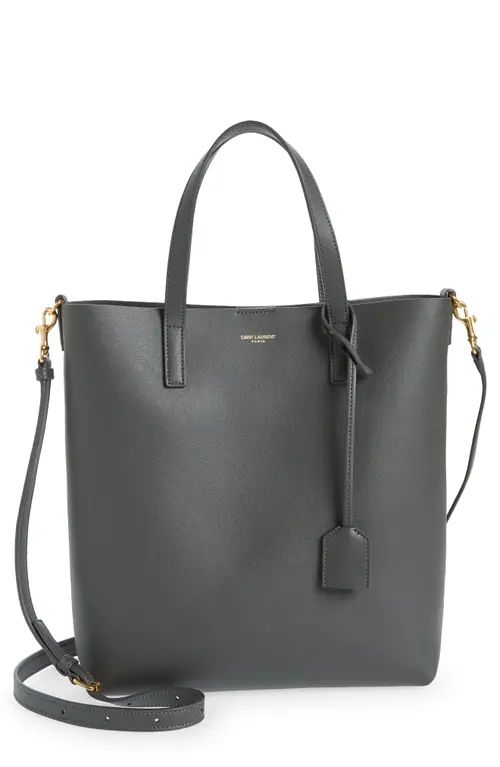 Saint Laurent Toy North/South Leather Tote in 1112 Storm at Nordstrom | Nordstrom