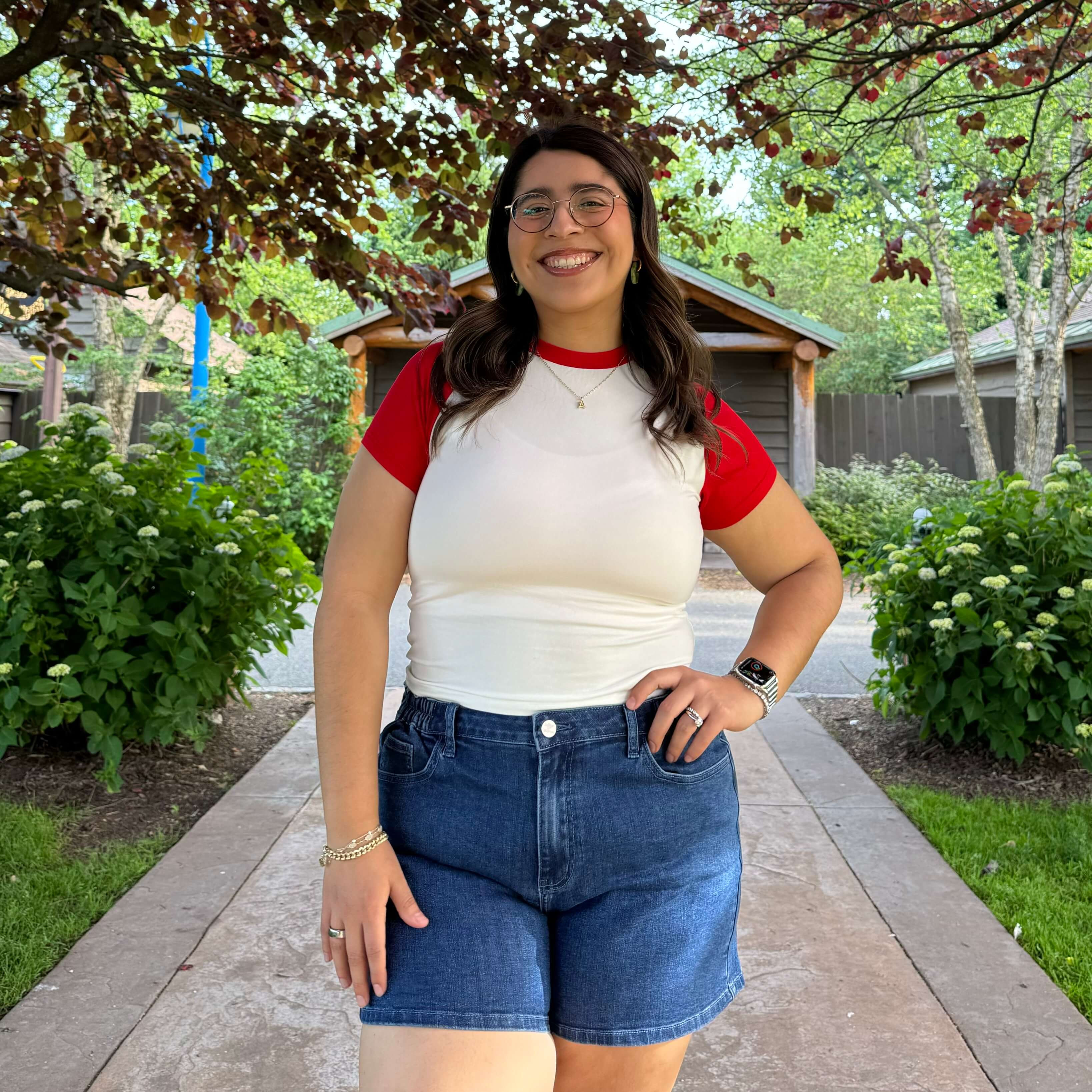 Raglan Close-Fitting Top - Red | Shiny by Nature