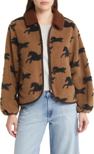 The Pasture Horse Print Fleece Jacket | Nordstrom