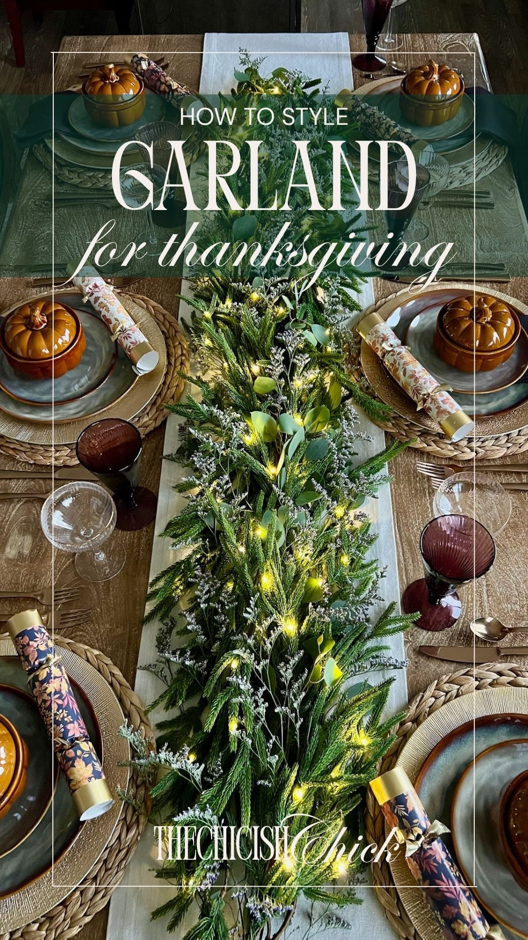 How to style garland for Thanksgiving. I love incorporating eucalyptus and a fun seasonal piece for an inviting holiday table. 

#LTKHoliday #LTKSeasonal #LTKHome