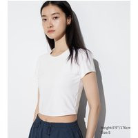 Uniqlo - Ultra Stretch Cropped T-Shirt - White - M | UNIQLO (UK)