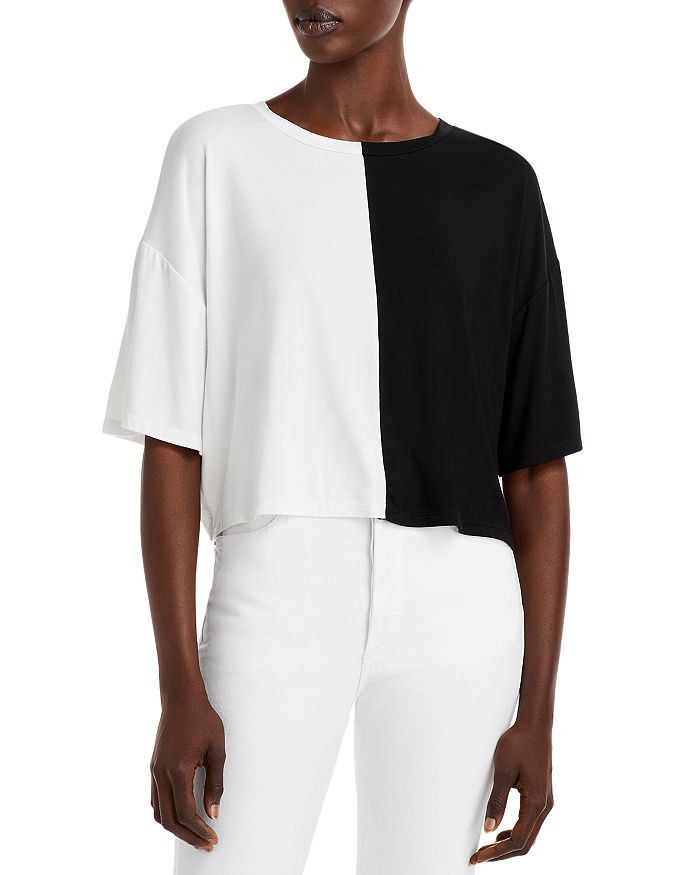 AQUA Split Colorblock Relaxed Tee - 100% Exclusive Back to Results -  Women - Bloomingdale's | Bloomingdale's (US)