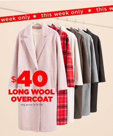 A winter staple must!! $40 wool brushed long overcoats are on sale this week only! These will elevate any look✨instantly✨ 

#LTKfindsunder50 #LTKHolidaySale #LTKSeasonal