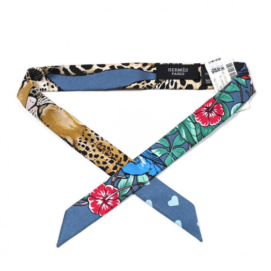 HERMES

Silk Jungle Love Love Doll Twilly Gris Bleuete Vert | Fashionphile