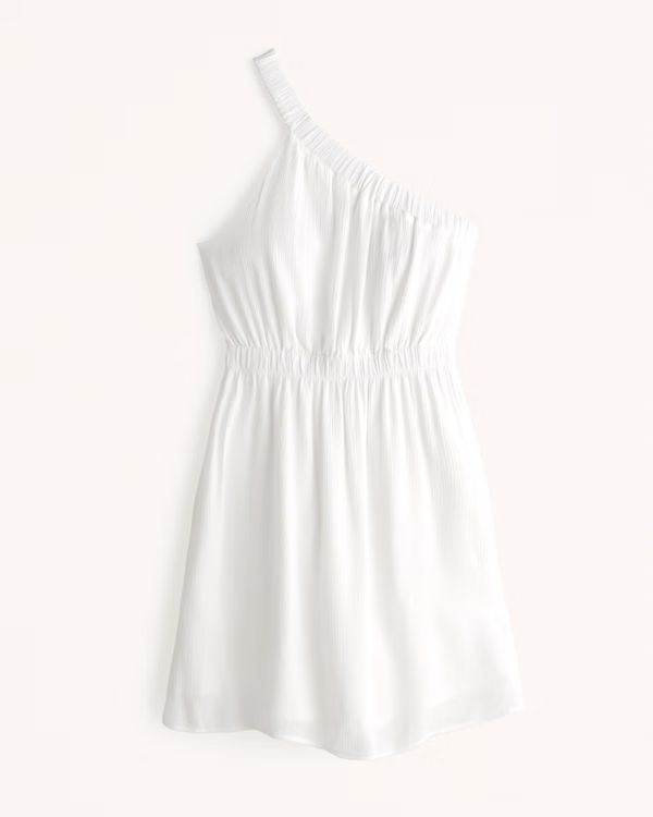 Women's Asymmetrical Scrunchie Strap Mini Dress | Women's Clearance - New Styles Added | Abercrom... | Abercrombie & Fitch (US)