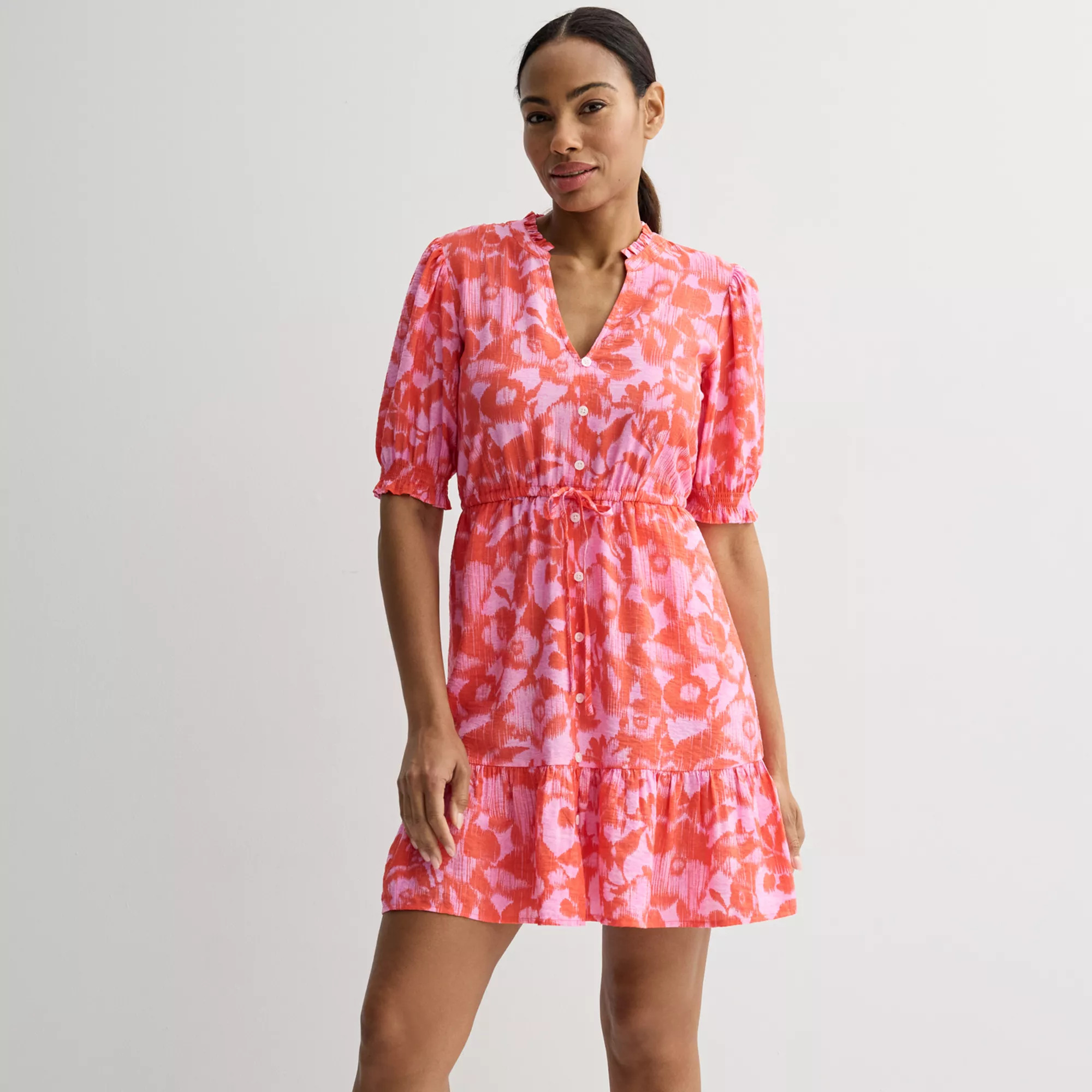 Women's Sonoma Goods For Life® Ruffle Collar Tie Waist Dress | Kohl's