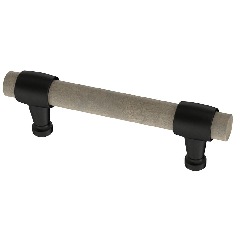 Liberty Modern 3 in. (76mm) Center-to-Center Matte Black with Greywash Wood Drawer Pull-P39344C-G... | The Home Depot