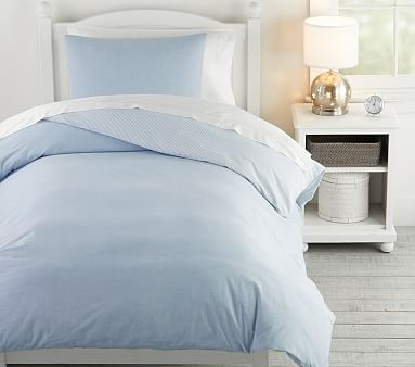 Organic Chambray Reversible Duvet Cover & Shams | Pottery Barn Kids