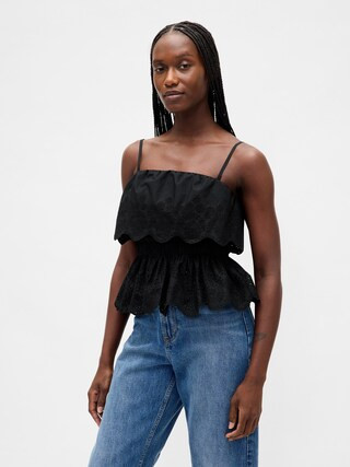 Poplin Eyelet Ruffle Top | Gap (CA)