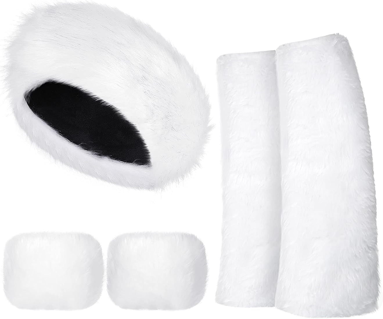 SATINIOR 3 Pieces Faux Fur Headband Set Ear Warmer Headwrap Furry Wrist Cuff Leg Warmers Boot Cuf... | Amazon (US)