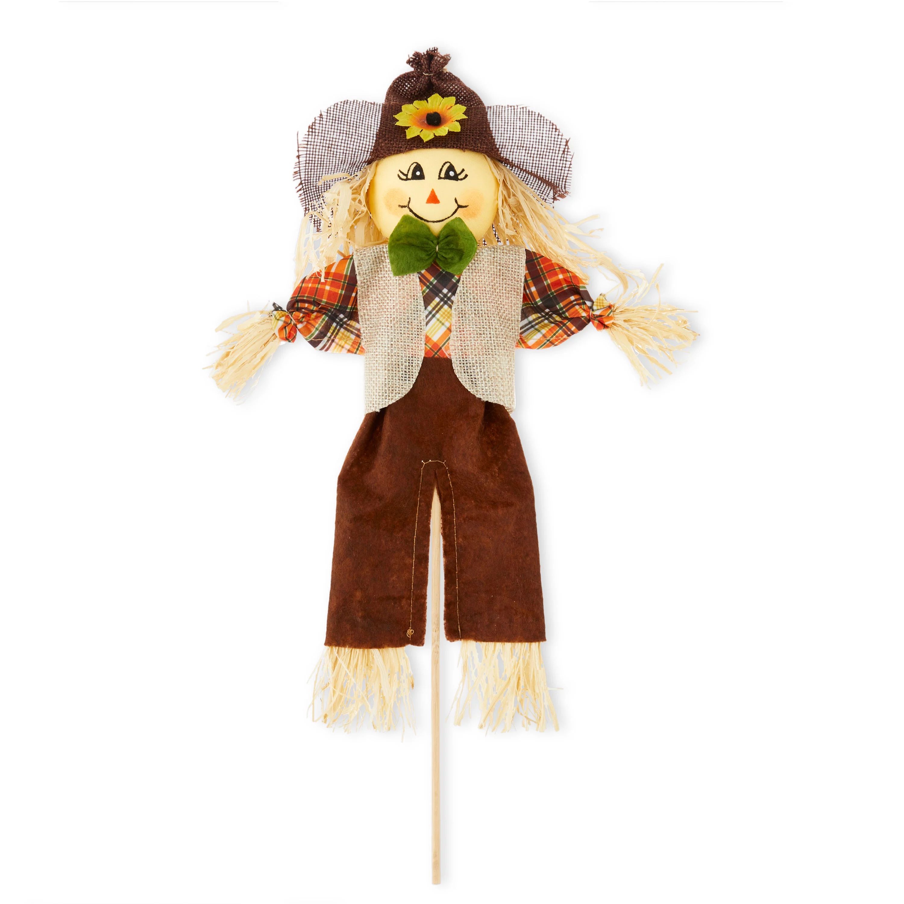 Harvest 14in Height Brown Scarecrow Pick Decoration, Way to Celebrate | Walmart (US)