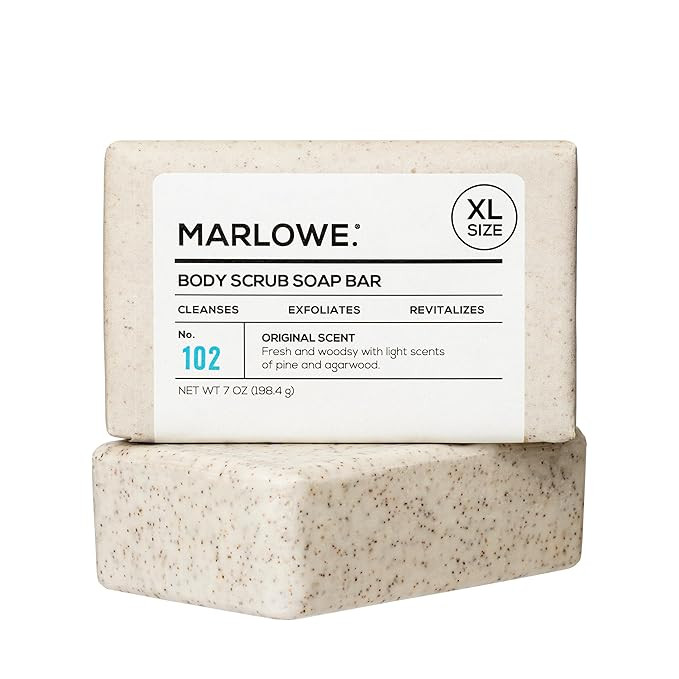 MARLOWE. No. 102 Body Scrub Soap 7 oz, Exfoliating Soap Bar with Shea Butter, Olive Oil & Green T... | Amazon (US)
