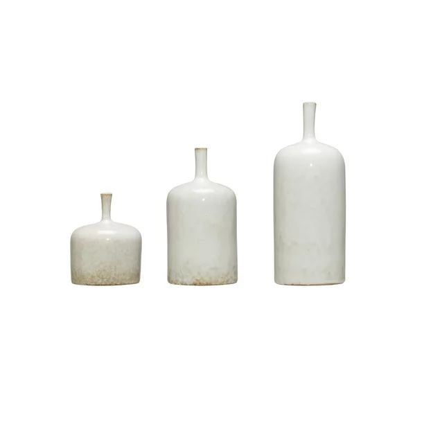 Creative Co-Op Small Cream Stoneware Vase with Reactive Glaze Finish (Each one will vary) | Walmart (US)