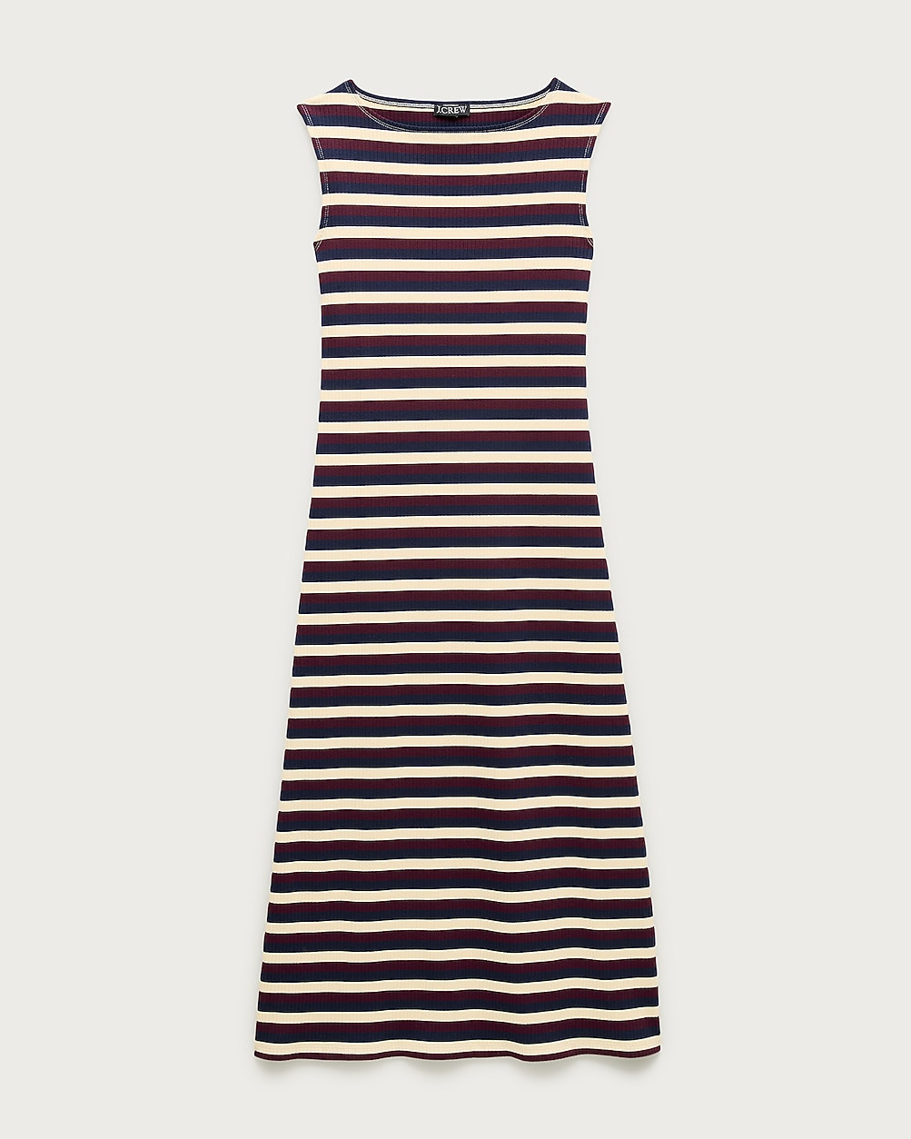 Knit boatneck midi dress in stripe | J. Crew US