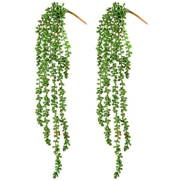 Artificial Succulents Hanging Faux Plants Fake String of Pearls (Set of 2) | Wayfair North America