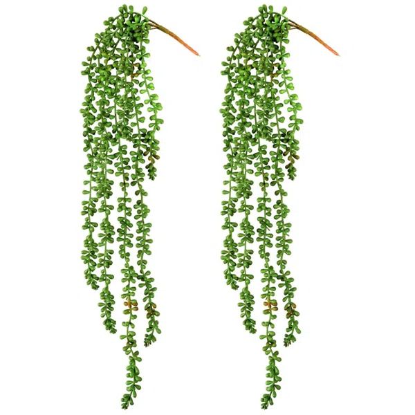 Artificial Succulents Hanging Faux Plants Fake String of Pearls (Set of 2) | Wayfair North America