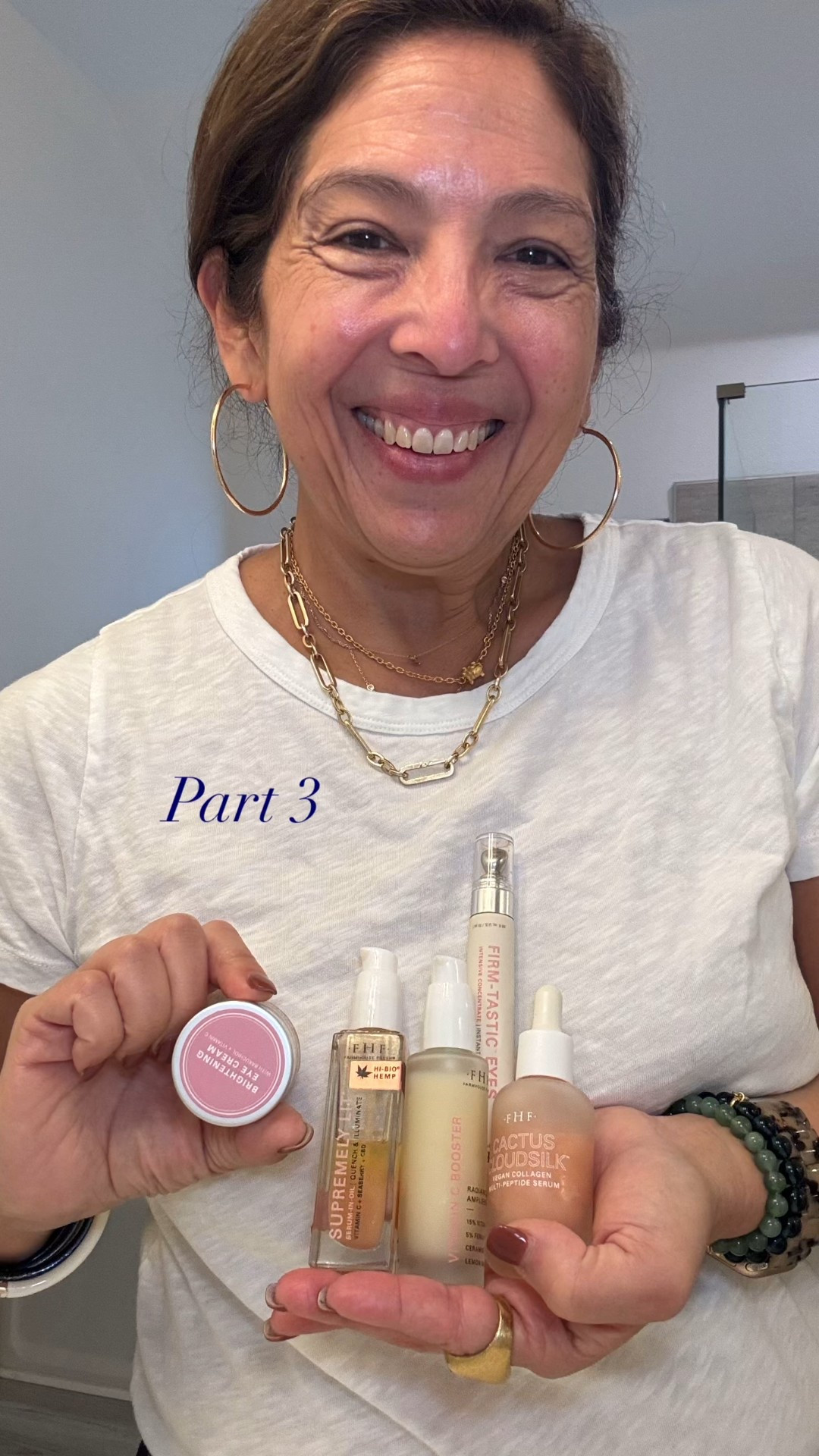 Skin care routine with farm House Fresh products. Part 3. I am 55 year old mom of two boys/men, a wife, and woman in business who is 14/16 on the bottom, a L on top and I am 5’4”

#LTKOver40 #LTKBeauty #LTKPlusSize