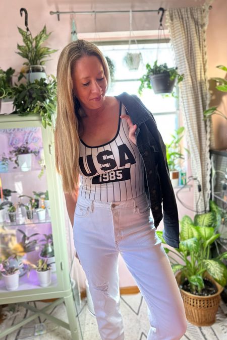 Spring outfit, USA tank, neautral outfit, black and white outfit 

#LTKover40 #LTKstyletip #LTKfindsunder50