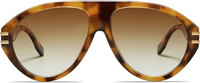 VANLINKER Polarized Retro Oversized Aviator Sunglasses Womens Mens Trendy 70s Vintage Sun Glasses... | Amazon (US)