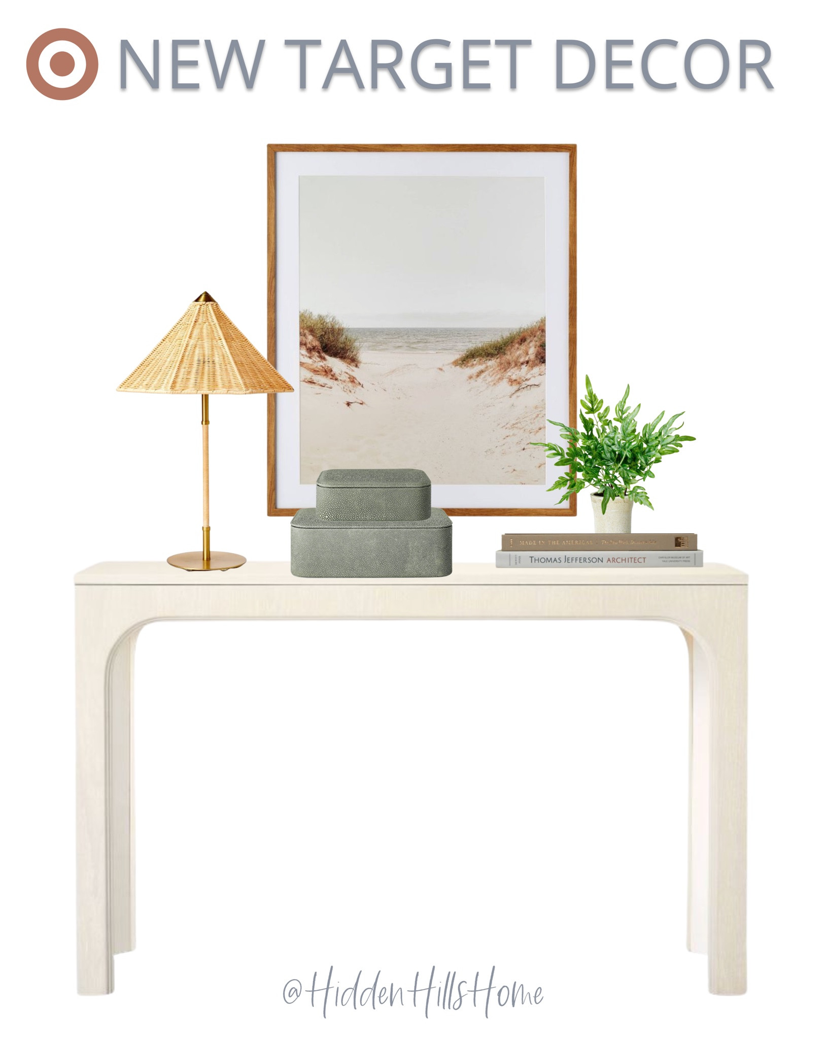 Target console table decor, home decor, entryway decor mood board, Studio McGee decor, affordable home decor finds #target #homedecor 

#LTKhome #LTKFind #LTKsalealert