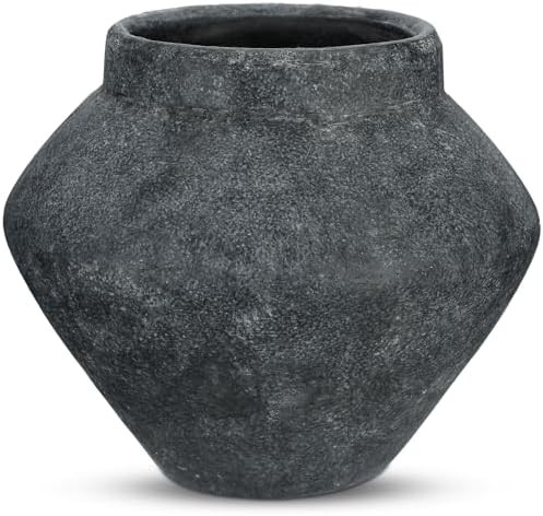 Briful Large Rustic Ceramic Vase with Distressed Finish, 8.2'' Tall Wide-Belly Decorative Flower ... | Amazon (US)