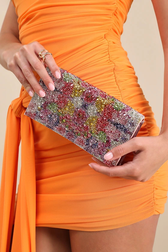 Flap Sparkler Multi Kaleidoscope Floral Crossbody Clutch | Lulus