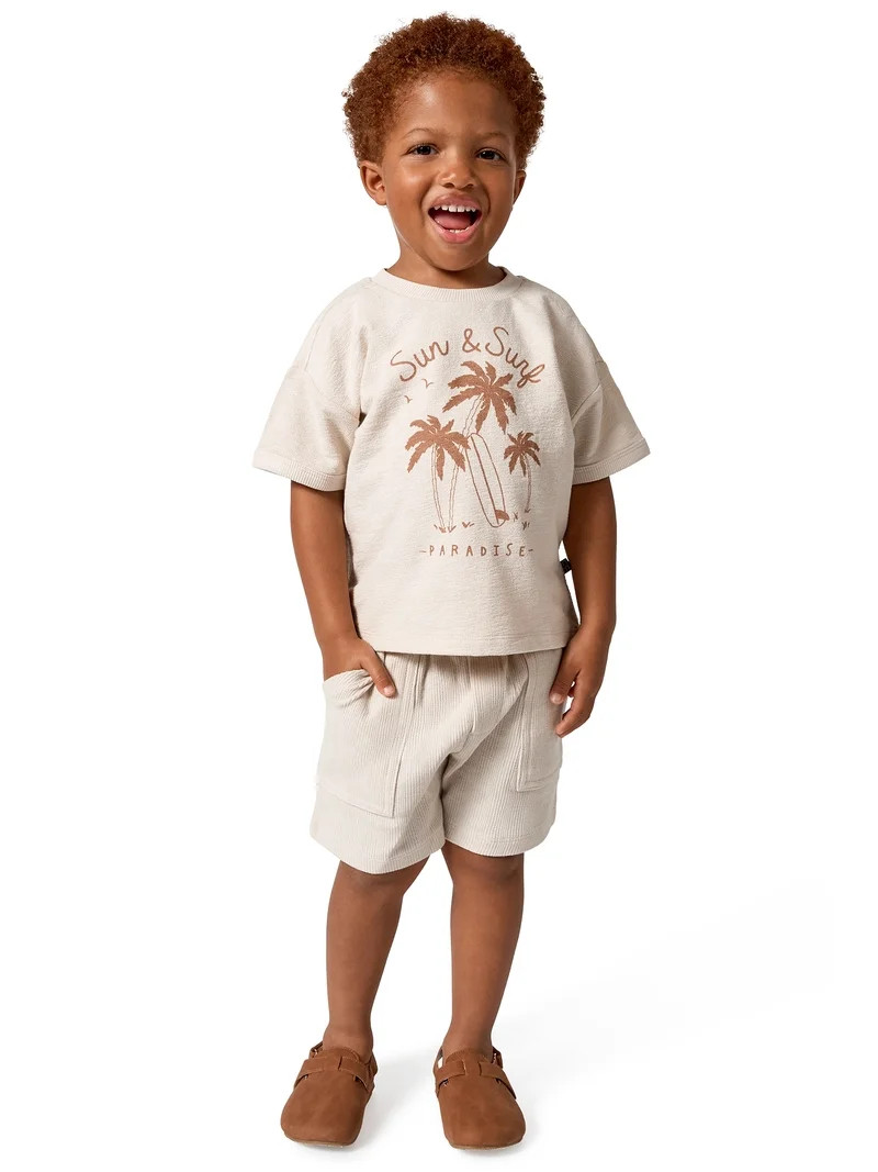 Modern Moments by Gerber Baby and Toddler Boy Organic Loose Fit Ringer Top, Sizes 0/3 Months - 5T | Walmart (US)