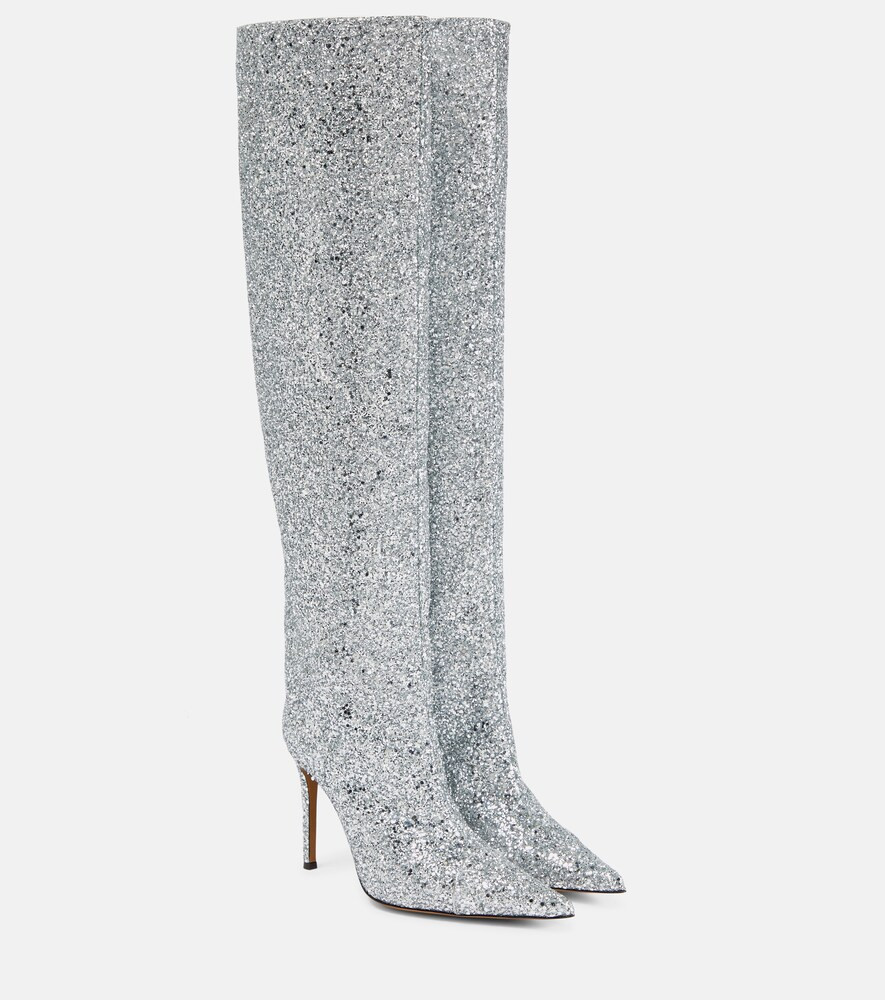 Alexandre Vauthier Clem knee-high glitter boots | Mytheresa (INTL)