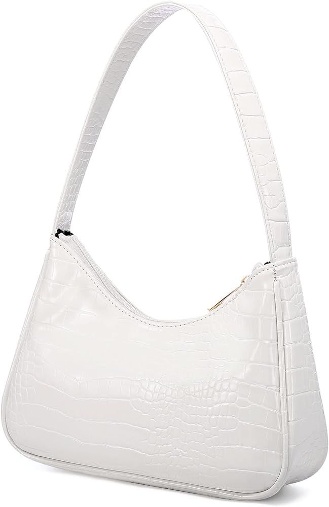 LOVEVOOK Shoulder Bag for Women, Small Purses Croc Pattern Clutch Purse Vegan Leather Little Purse C | Amazon (US)