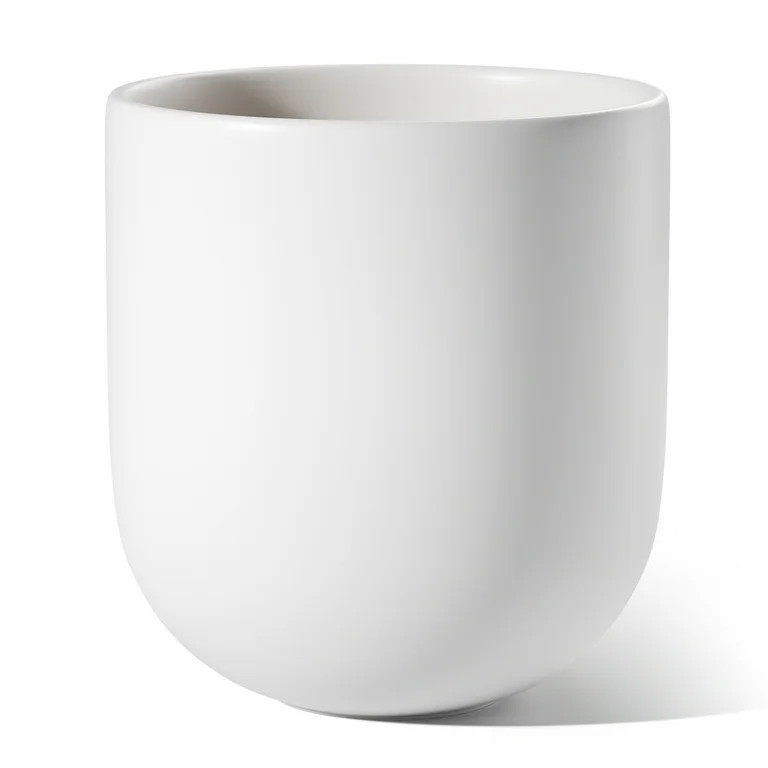 BEMAY 12" Ceramic Plant Pots, Large Flower Pots with Drain Holes& Plug Indoor Planter, White Outd... | Walmart (US)