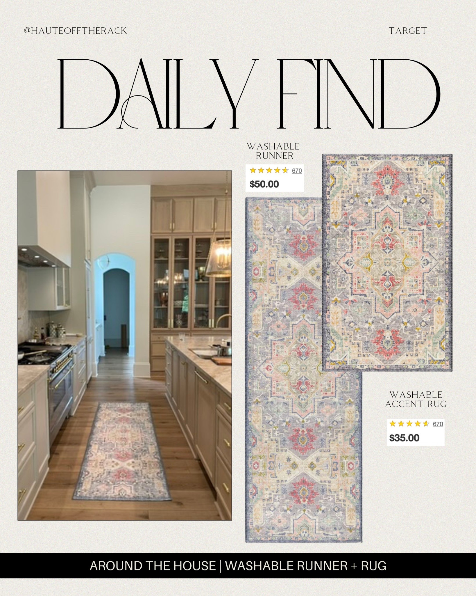 Loving this runner + accent rug I got from Target for $50 and under! Did I mention they are washable too?!

#kitchen #homedecor #targethome #targetfinds #washablerunner #kitchenrunner #accentrug


#LTKHome #LTKFindsUnder50