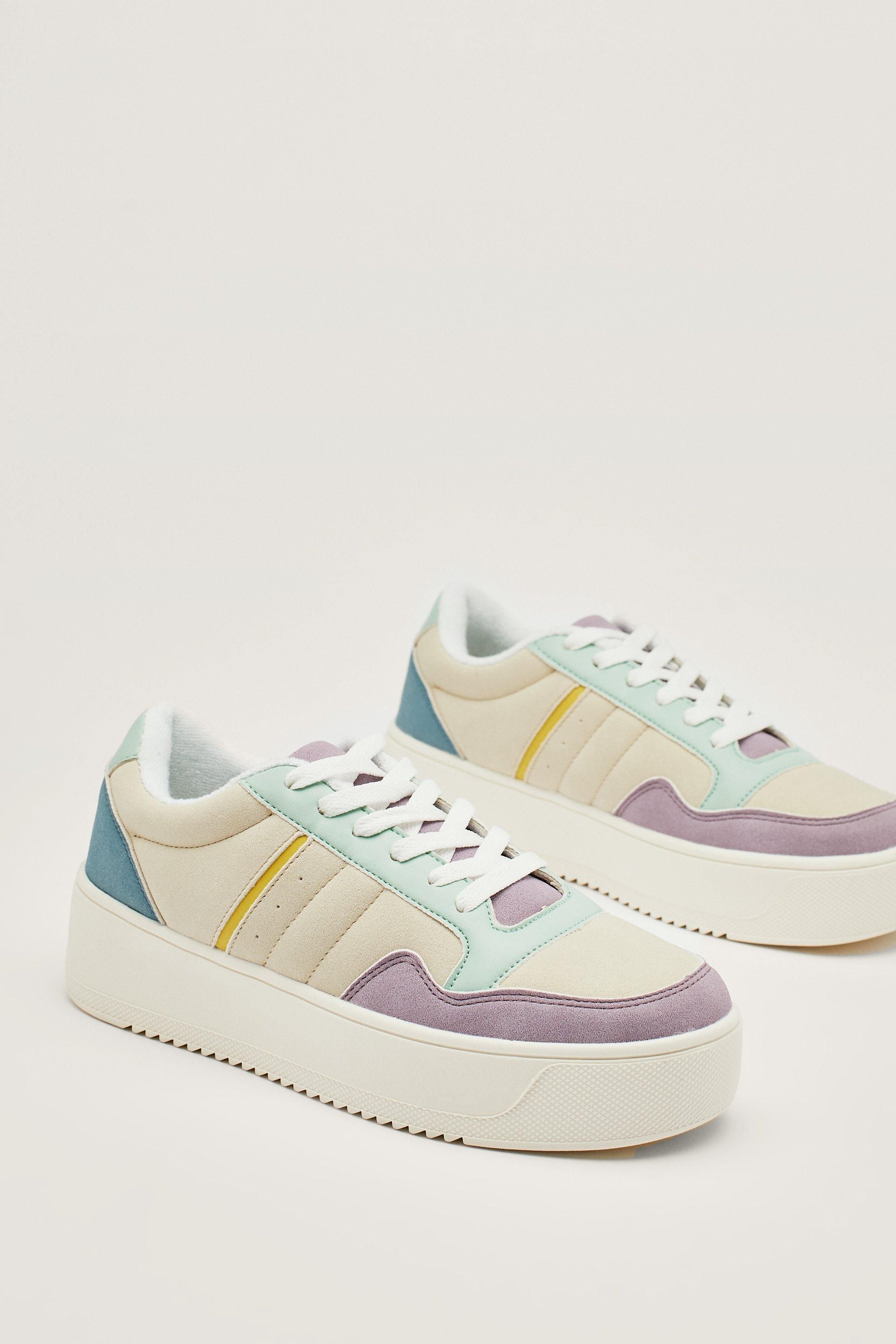 Colorblock Platform Lace Up Sneakers | Nasty Gal (US)