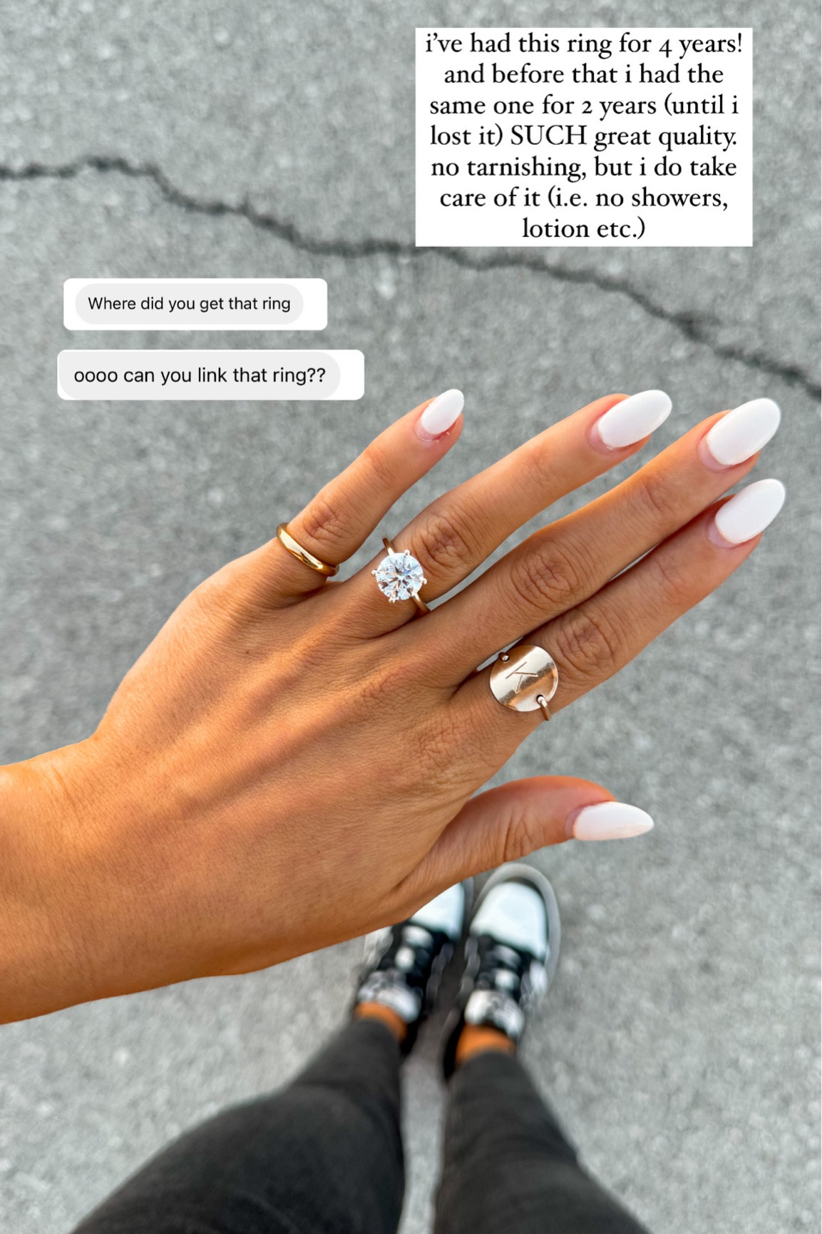 my initial ring (makes a great gift too) + black denim jeans + sneakers. my pinky ring is actually a toe ring LOL from amazon 

#LTKstyletip #LTKfindsunder50 #LTKSeasonal