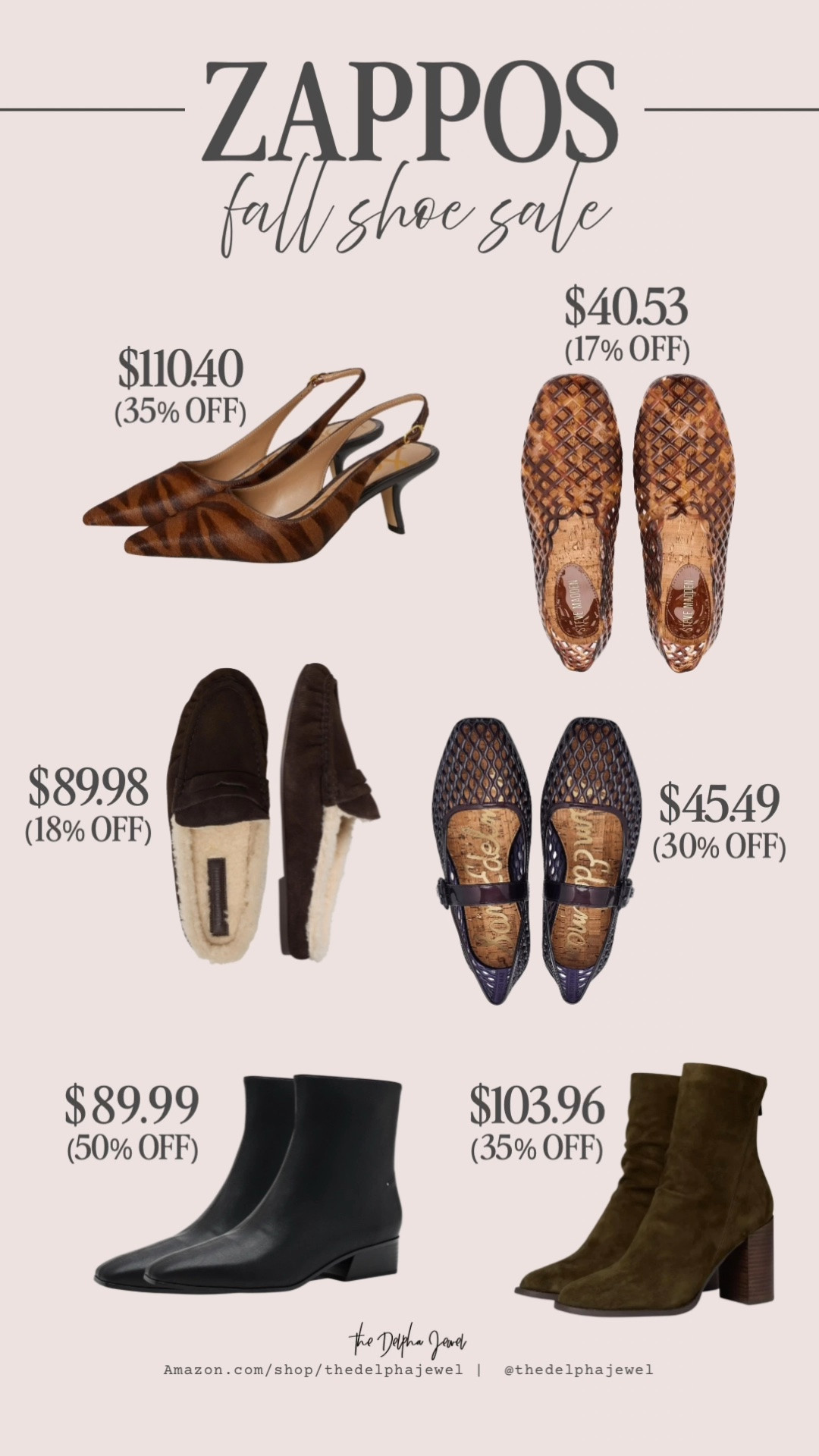 @Zappos fall shoes on sale‼️🛍️
@samedelman Bianca sling backs, @samedelman grove jelly flats, @Steve Madden US rafe mules, @samedelman jelly Mary Jane's, @Steve Madden US suede boots, Franco Sarto finella boots

Over 40 style, fall shoes, fall boots, fall flats, trending shoes

#LTKSaleAlert #LTKOver40 #LTKMidsize