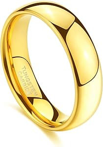 TRUMIUM 2mm 4mm 6mm 8mm Tungsten Wedding Band Ring for Men Women Gold/Rose Gold/Silver Domed High... | Amazon (US)