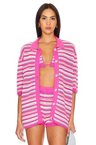 Lovers and Friends Lucia Cardigan in Pink & Blue Multi from Revolve.com | Revolve Clothing (Global)