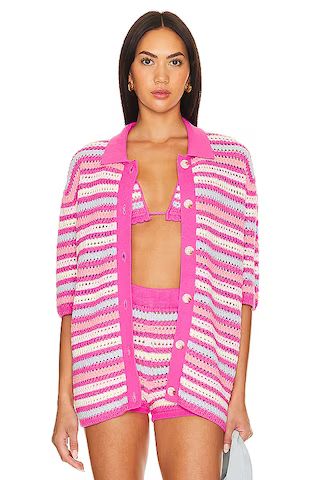 Lovers and Friends Lucia Cardigan in Pink & Blue Multi from Revolve.com | Revolve Clothing (Global)