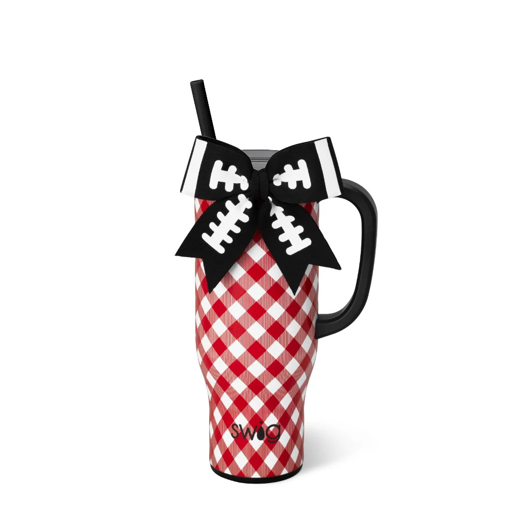 Gameday Gingham Red + Black Mega Mug 30oz | Swig Life