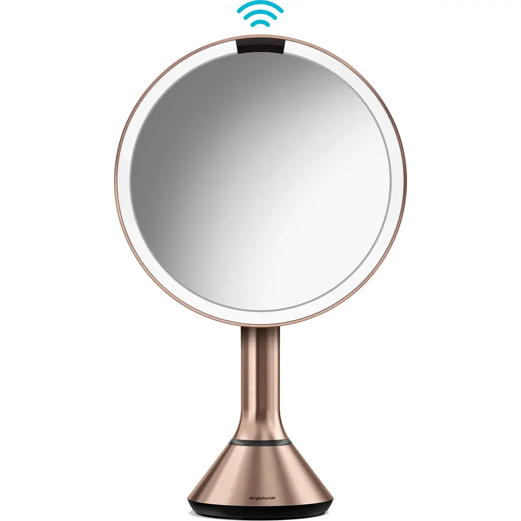 simplehuman 8-Inch Sensor Rechargeable Tabletop Mirror in Rose Gold at Nordstrom | Nordstrom