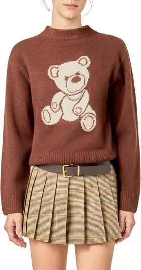 Teddy Bear Embellished Crewneck Sweater | Nordstrom