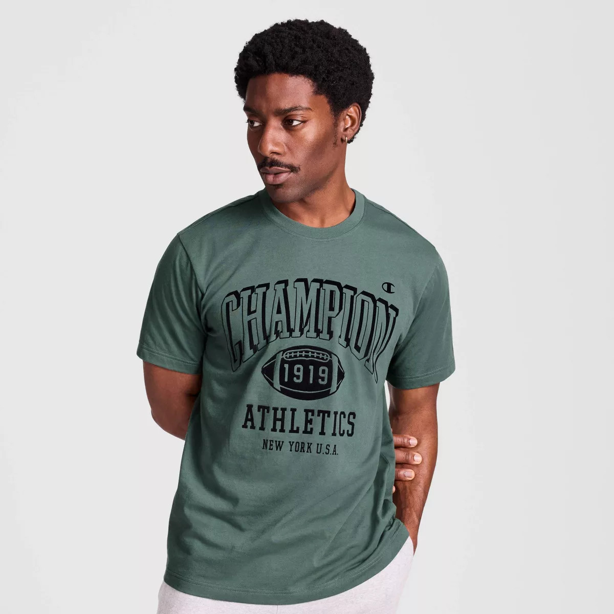 Champion Men's Graphic T-Shirt - Dark Forest | Target