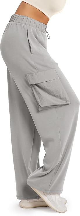 ODODOS Women's Modal Soft Wide Leg Cargo Pants with Pockets Adjustable Shockcord High Waist Loose... | Amazon (US)